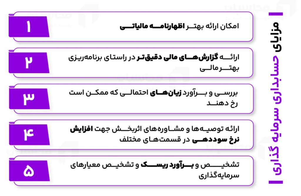 مزایای حسابداری سرمایه گذاری