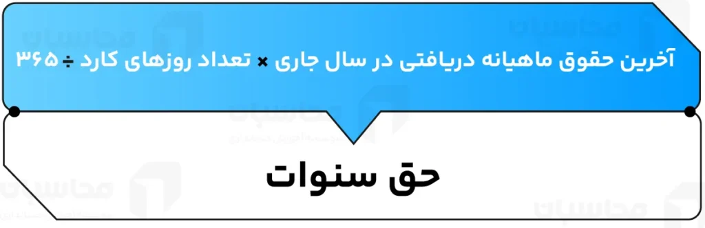 حق سنوات ۱۴۰۳ - محاسبه آنلاین حق سنوات 1403 3 فرمول محاسبه حق سنوات