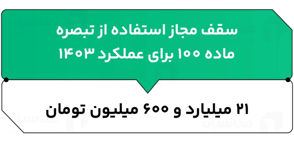 تبصره ماده 100 قانون مالیات های مستقیم؛ شرایط و مهلت ارسال 2 سقف تبصره ماده ۱۰۰ سال ۱۴۰۴