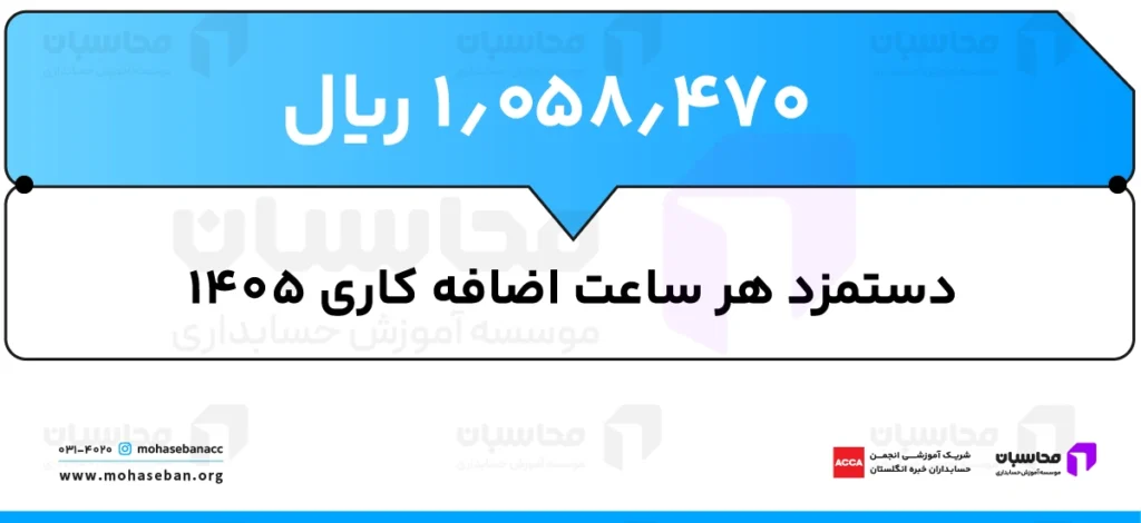 دستمزد هر ساعت اضافه کاری ۱۴۰۵ چقدر است؟